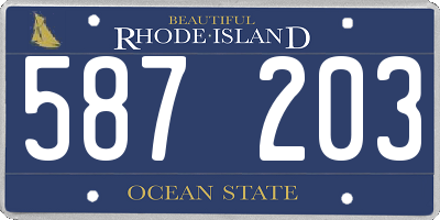 RI license plate 587203