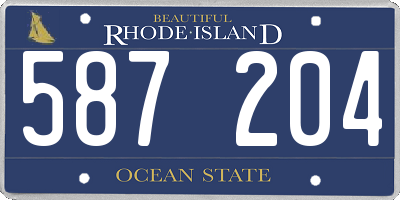 RI license plate 587204