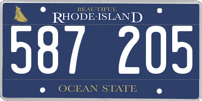 RI license plate 587205