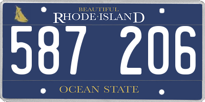 RI license plate 587206