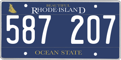 RI license plate 587207