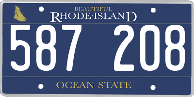 RI license plate 587208