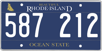 RI license plate 587212