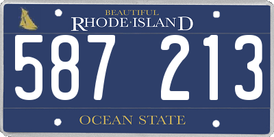 RI license plate 587213