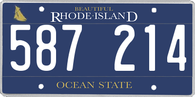 RI license plate 587214
