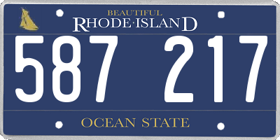 RI license plate 587217