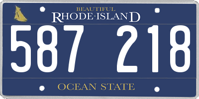 RI license plate 587218