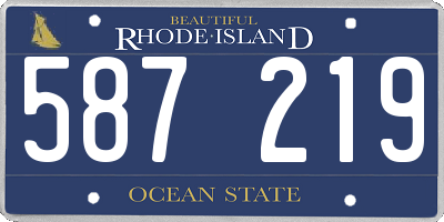 RI license plate 587219