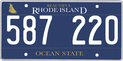 RI license plate 587220