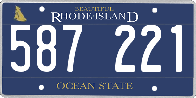 RI license plate 587221
