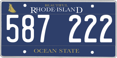RI license plate 587222