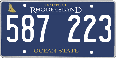 RI license plate 587223