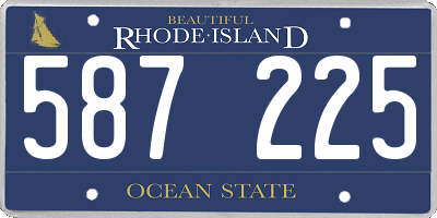 RI license plate 587225