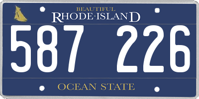 RI license plate 587226