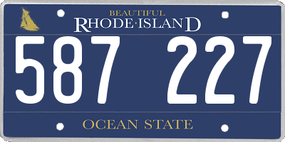 RI license plate 587227