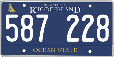 RI license plate 587228
