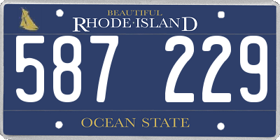 RI license plate 587229