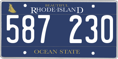 RI license plate 587230