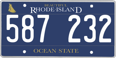 RI license plate 587232