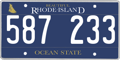 RI license plate 587233