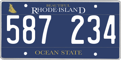 RI license plate 587234