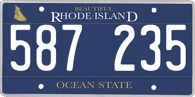RI license plate 587235