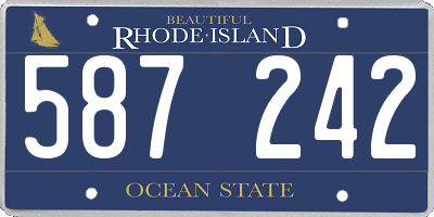 RI license plate 587242