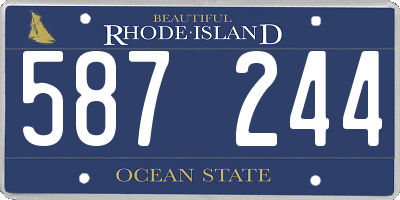 RI license plate 587244