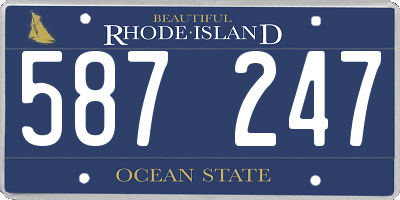 RI license plate 587247