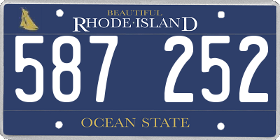 RI license plate 587252