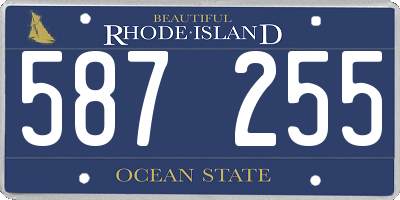 RI license plate 587255