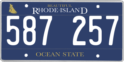 RI license plate 587257