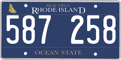 RI license plate 587258