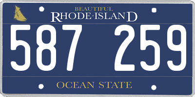 RI license plate 587259