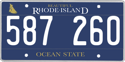 RI license plate 587260