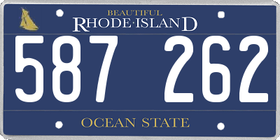 RI license plate 587262