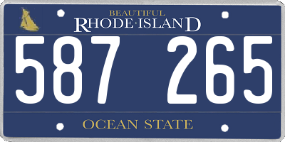 RI license plate 587265