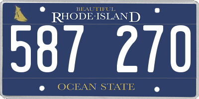 RI license plate 587270