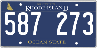 RI license plate 587273