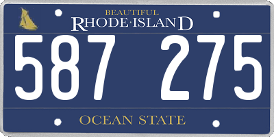 RI license plate 587275