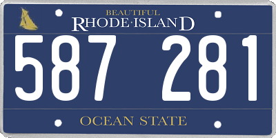 RI license plate 587281