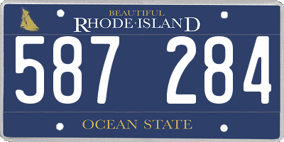 RI license plate 587284