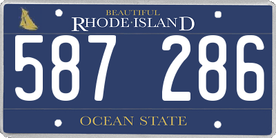 RI license plate 587286