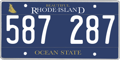 RI license plate 587287