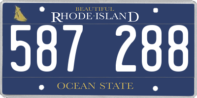 RI license plate 587288