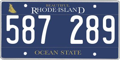 RI license plate 587289