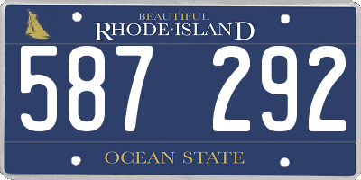 RI license plate 587292