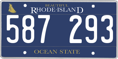 RI license plate 587293