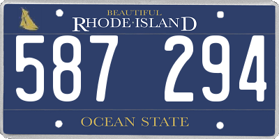 RI license plate 587294