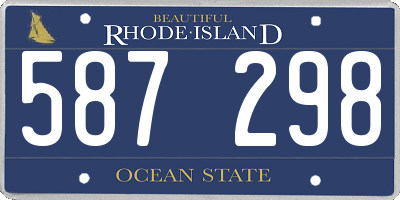 RI license plate 587298
